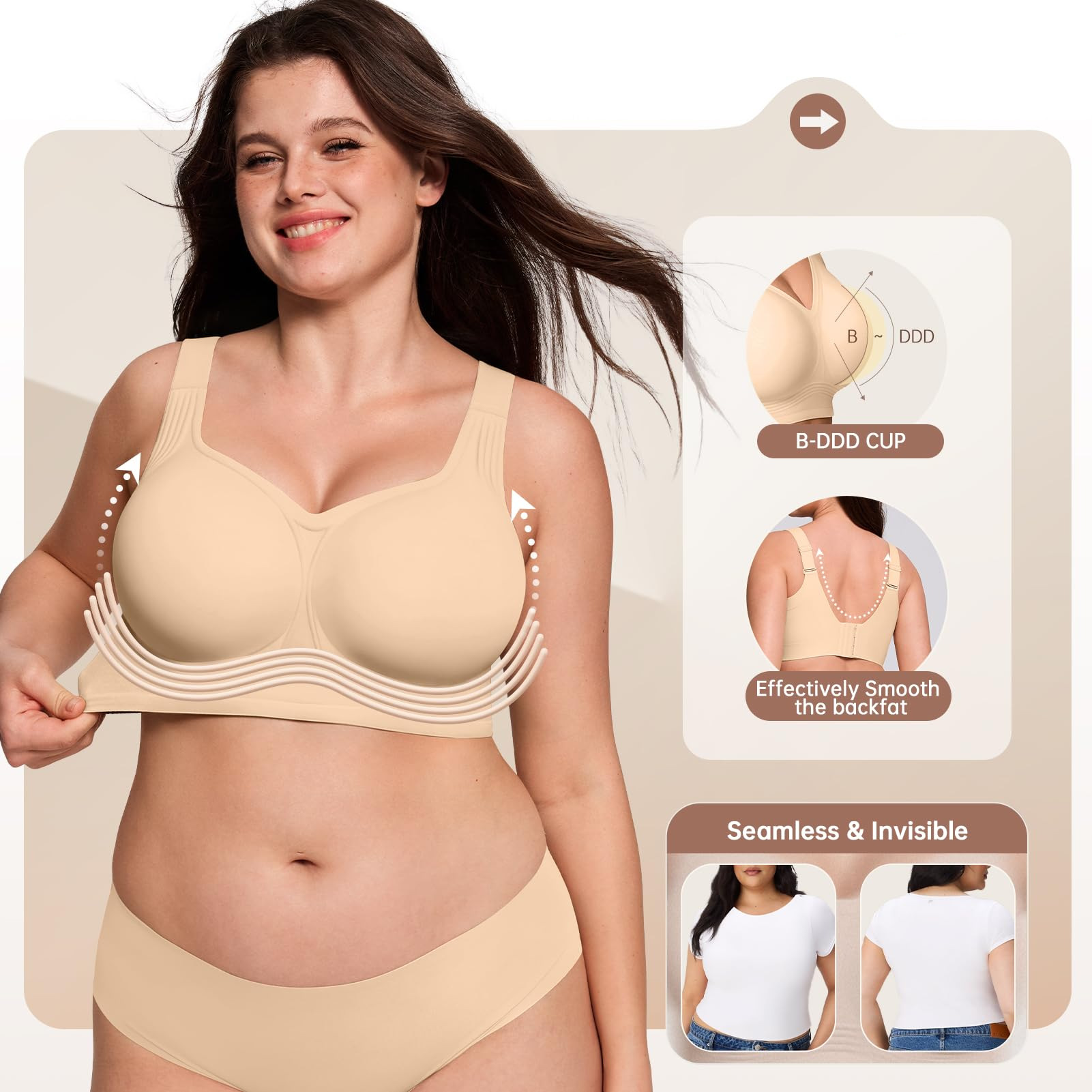 Plus Size Wireless Bra for Wom - Underwire Bra Padded 리뷰 및 가격