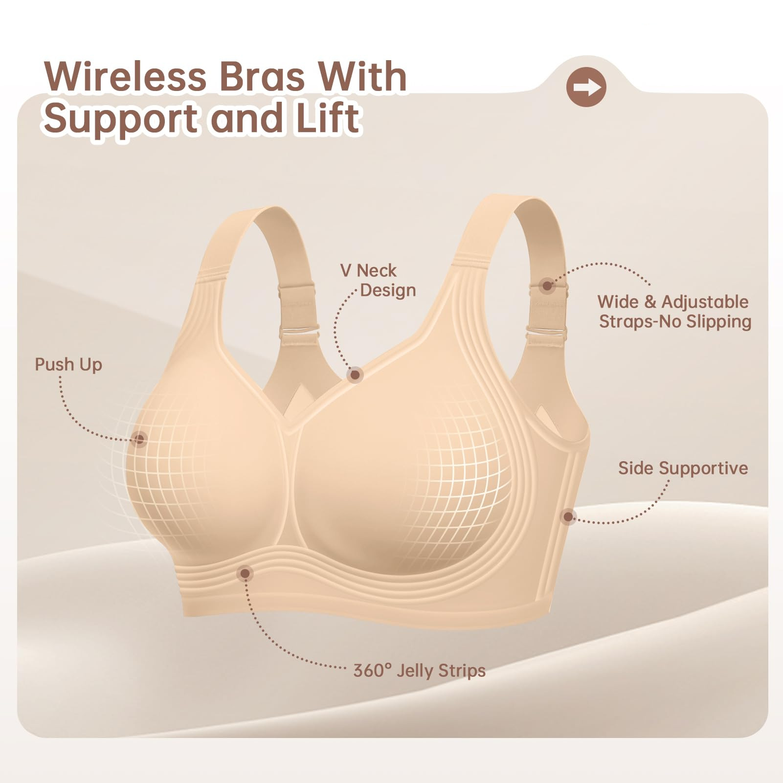 Plus Size Wireless Bra for Wom - Underwire Bra Padded 리뷰 및 가격