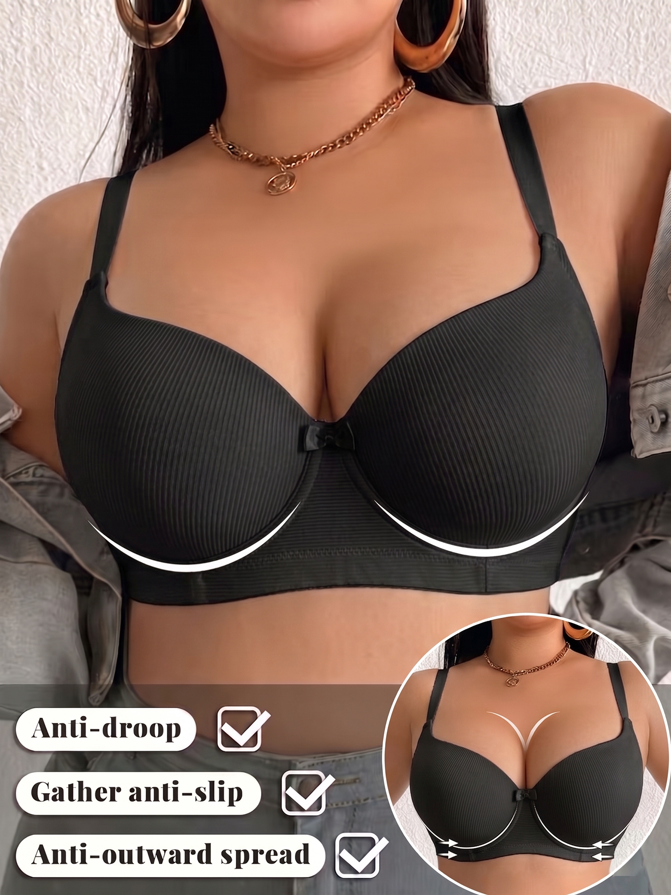 Plus Size Women Bra Thin Cup U - Plunge Bra Push Up 리뷰 및 가격