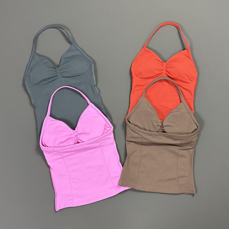 Sports Tank Top Women Halter V - T Shirt Bra Seamless 리뷰 및 가격