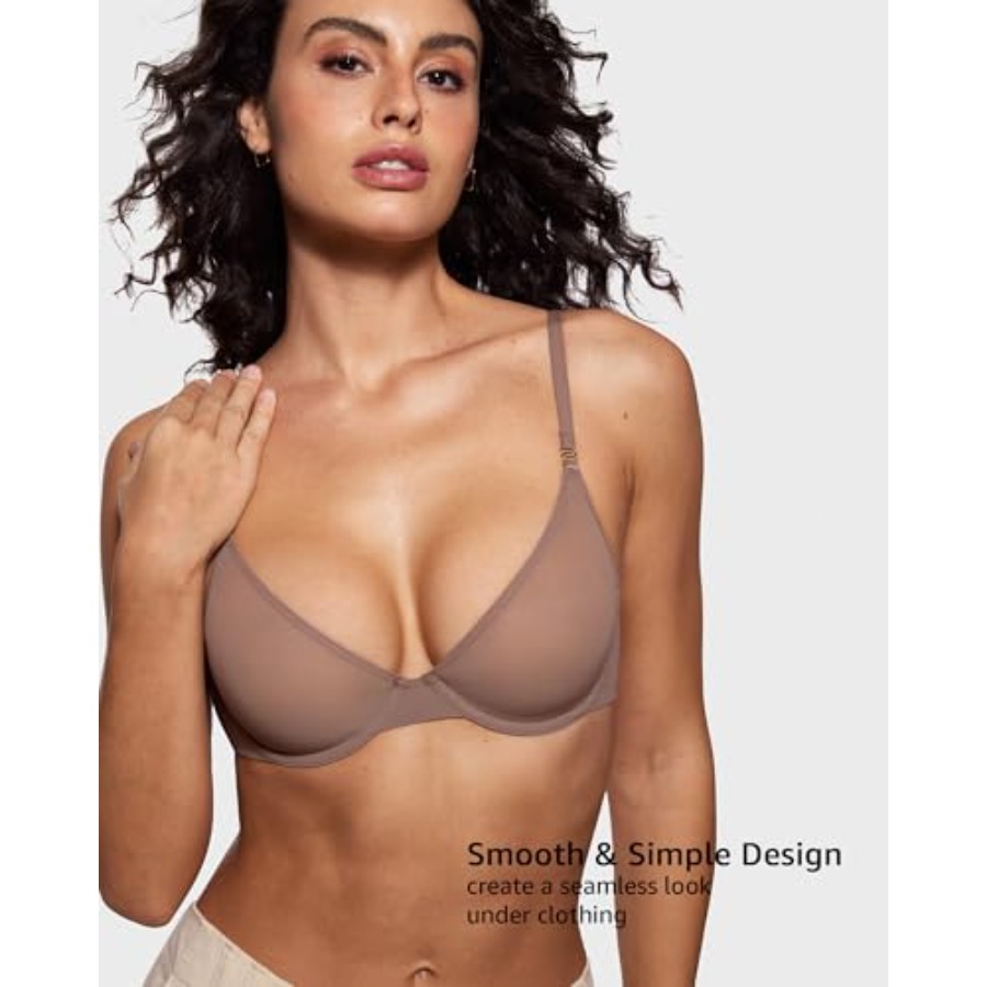 Women's Cosnufy Sheer Balconet - Demi Bra Balconette 리뷰 및 가격