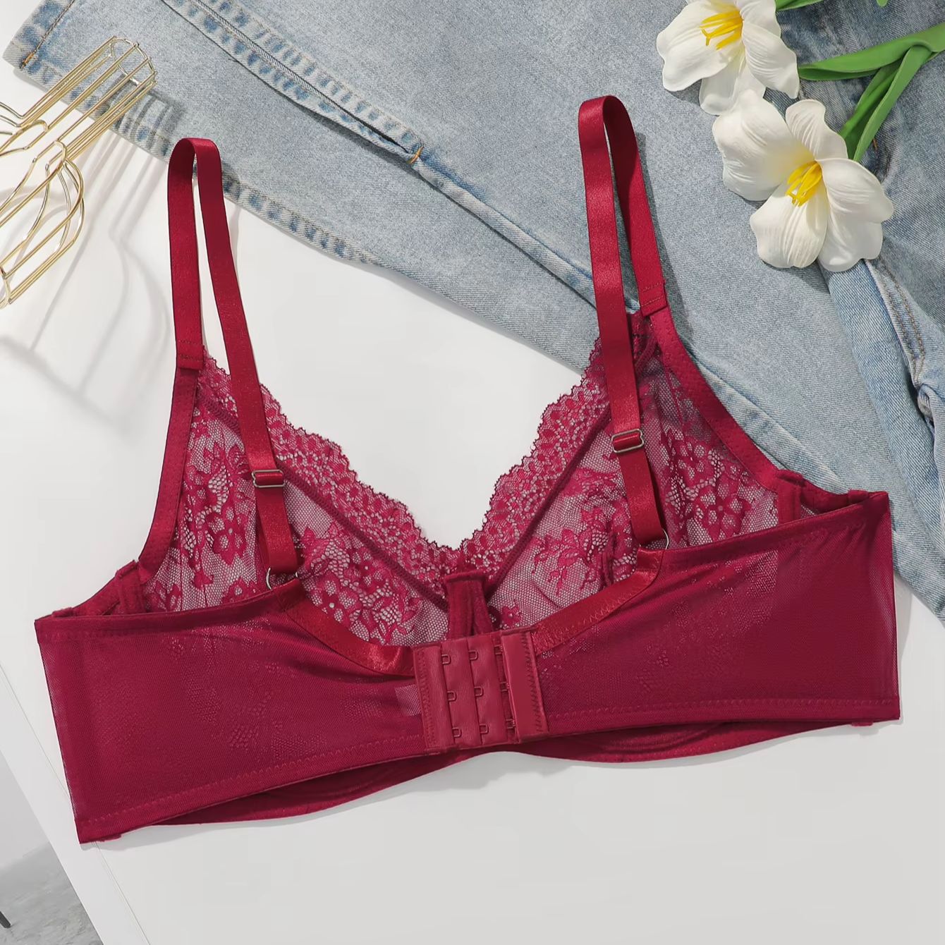 Women Plus Size Red Lace Sheer - Sheer Mesh Bra 리뷰 및 가격