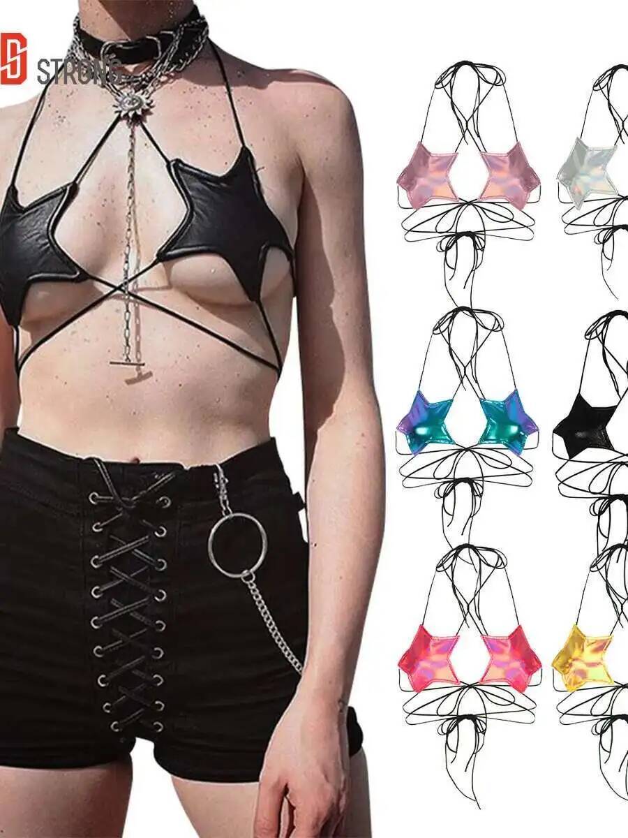 Women's Metallic Star Bra Top  - Lace Bralette Set 리뷰 및 가격