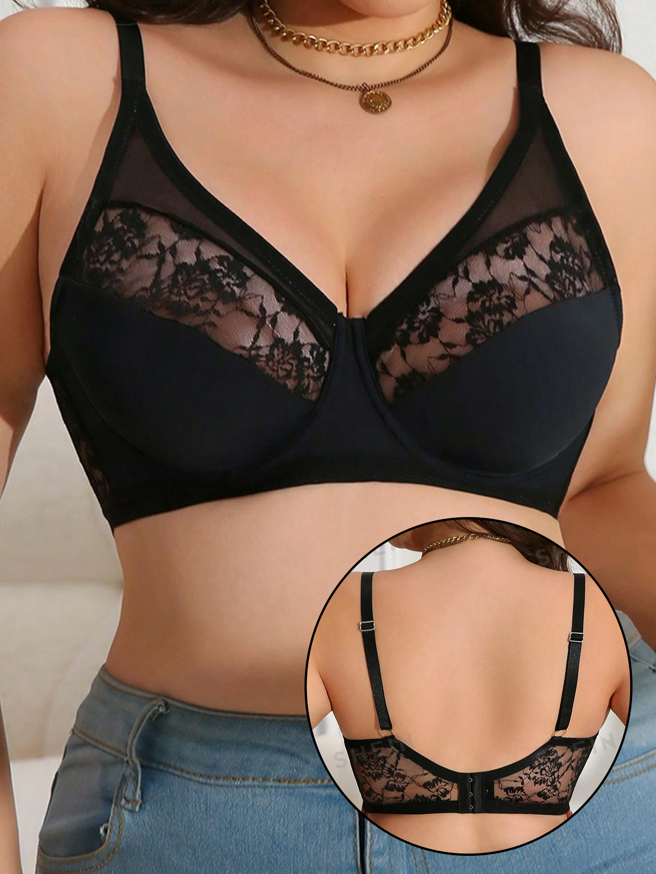 Plus Size Lace Minimizer Bra,  - Minimizer Bra Women 리뷰 및 가격