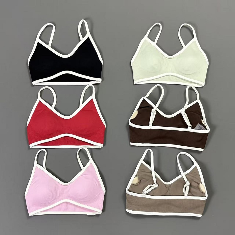 Women Contrastline Yoga Bra V  - Sports Bra Racerback 리뷰 및 가격
