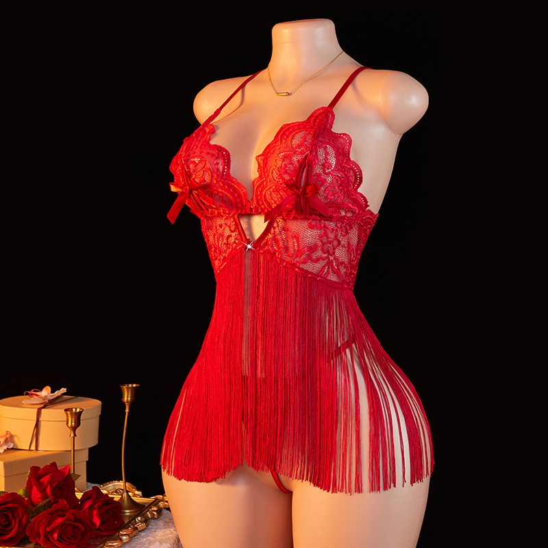 Transparent Lace Women Red Str - Lace Bralette Set 리뷰 및 가격