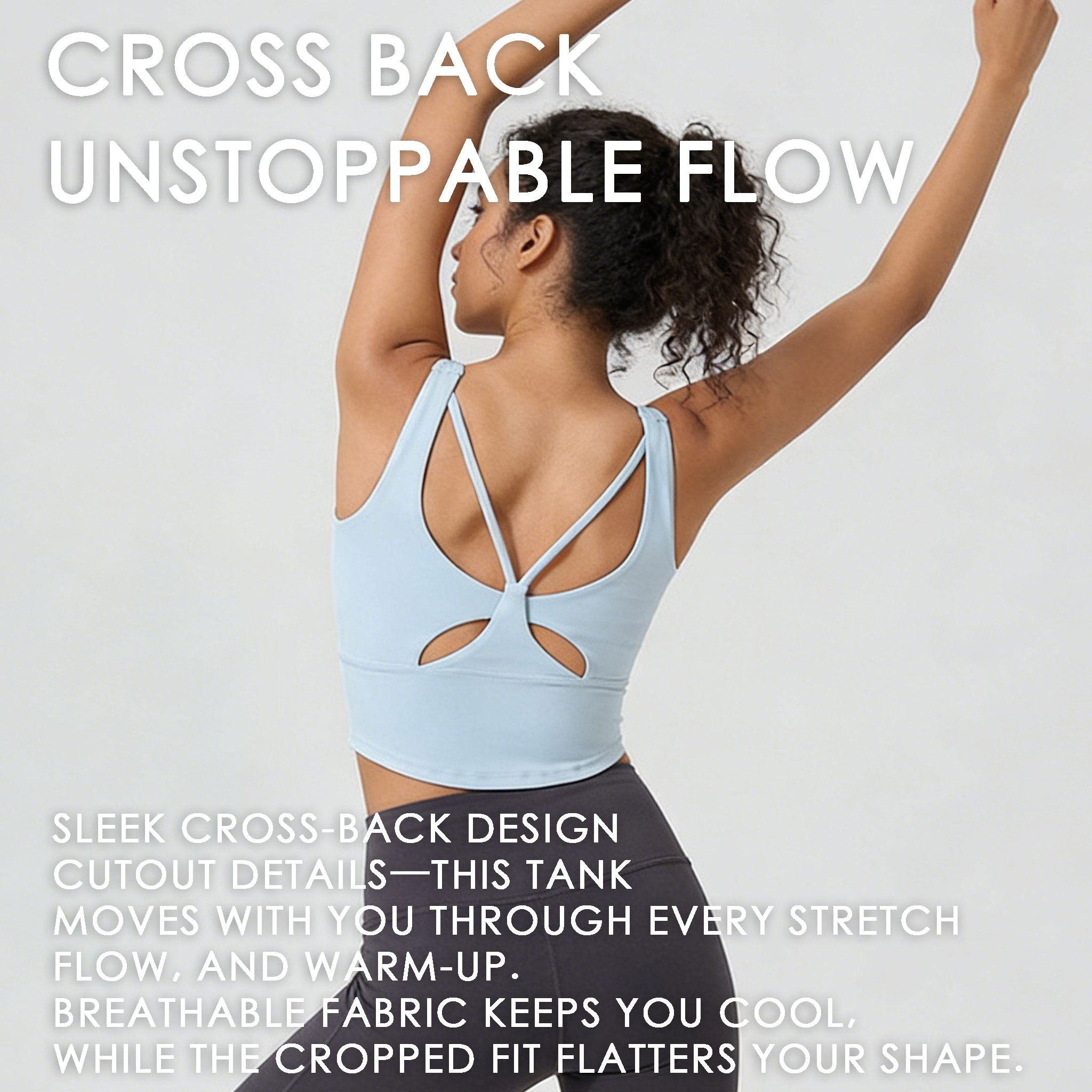 Women's Fixed Cup Yoga Sports  - Sports Bra Racerback 리뷰 및 가격