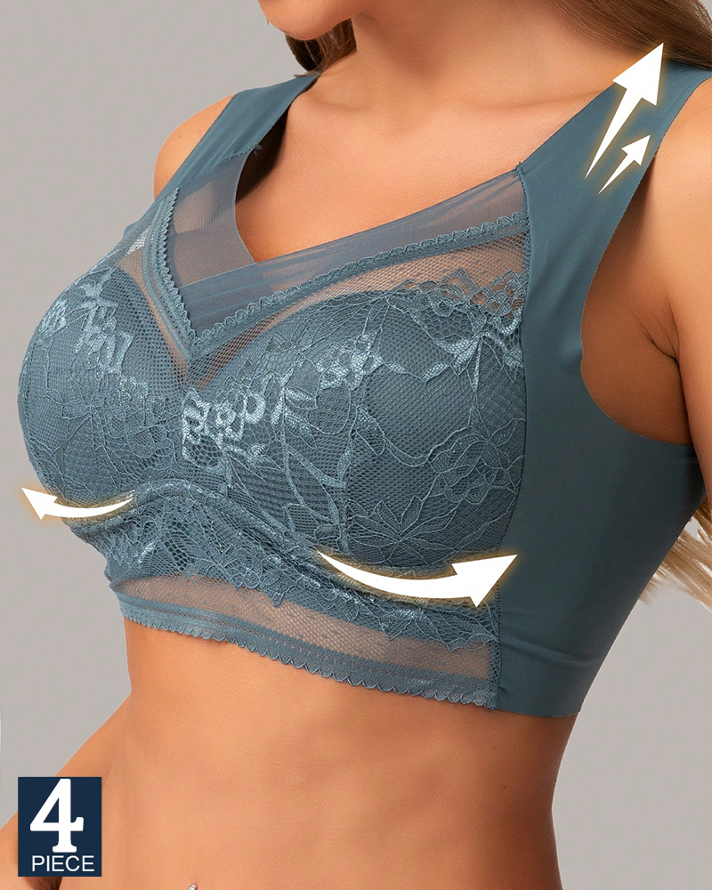 4Pcs Plus Size Women Seamless  - Plunge Bra Push Up 리뷰 및 가격