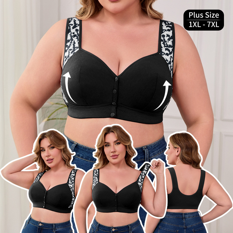 XL-7XL Plus Size Front Buckle  - Wirefree Bra Comfort 리뷰 및 가격