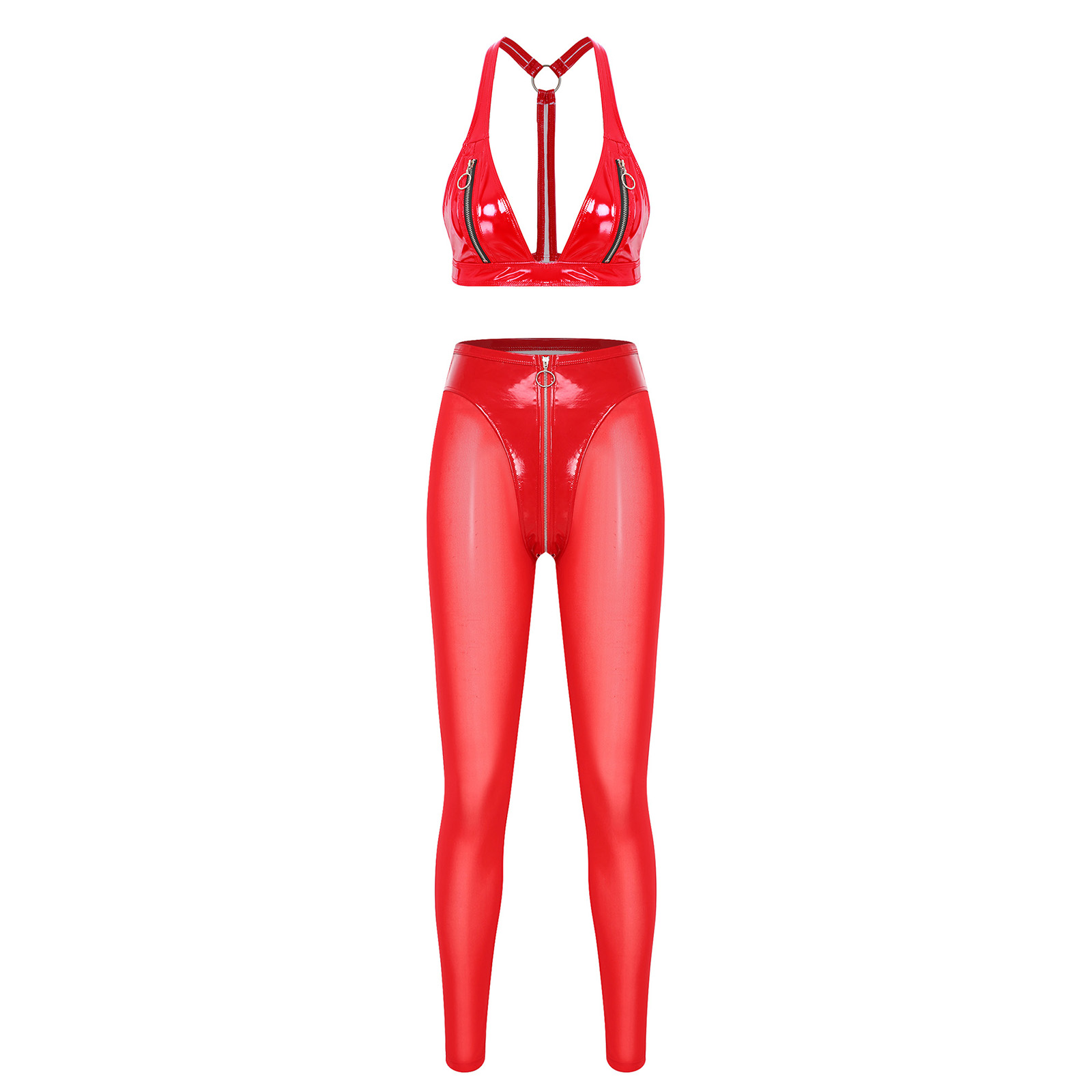 Women Glossy Patent Leather Ou - Sheer Mesh Bra 리뷰 및 가격